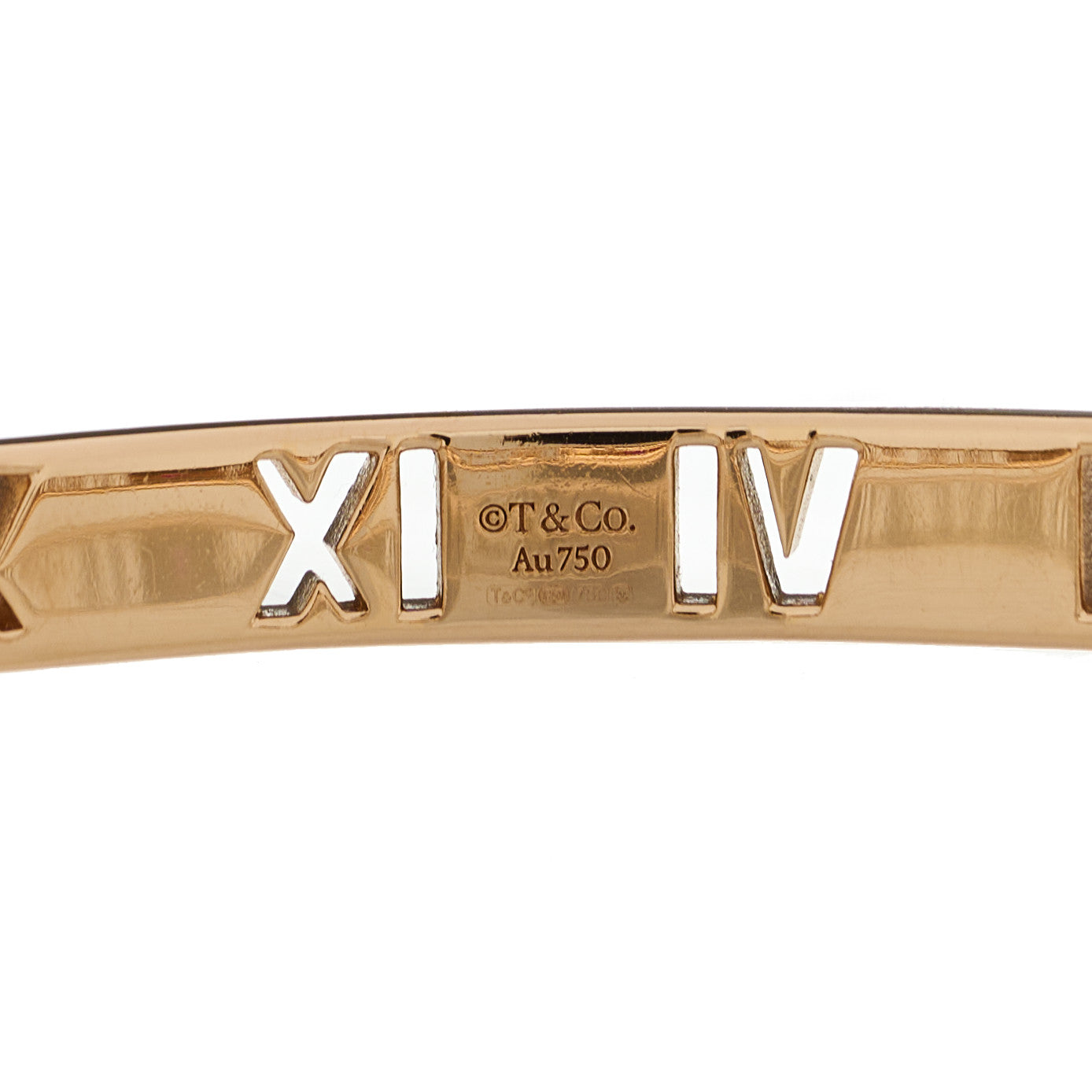 Tiffany 18K Rose Gold Ruby Atlas Pierced Hinged Bangle Bracelet 3 of 4