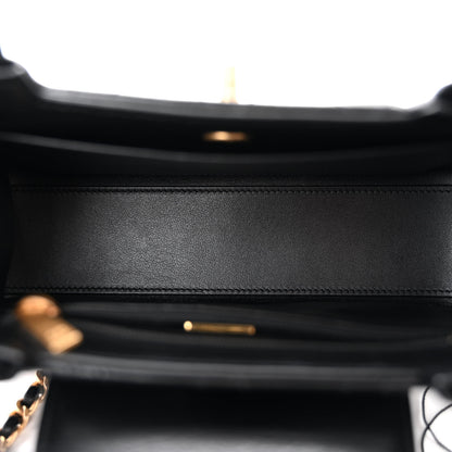 Chanel Shiny Aged Calfskin Quilted Nano Kelly Shopper Black 5 of 11