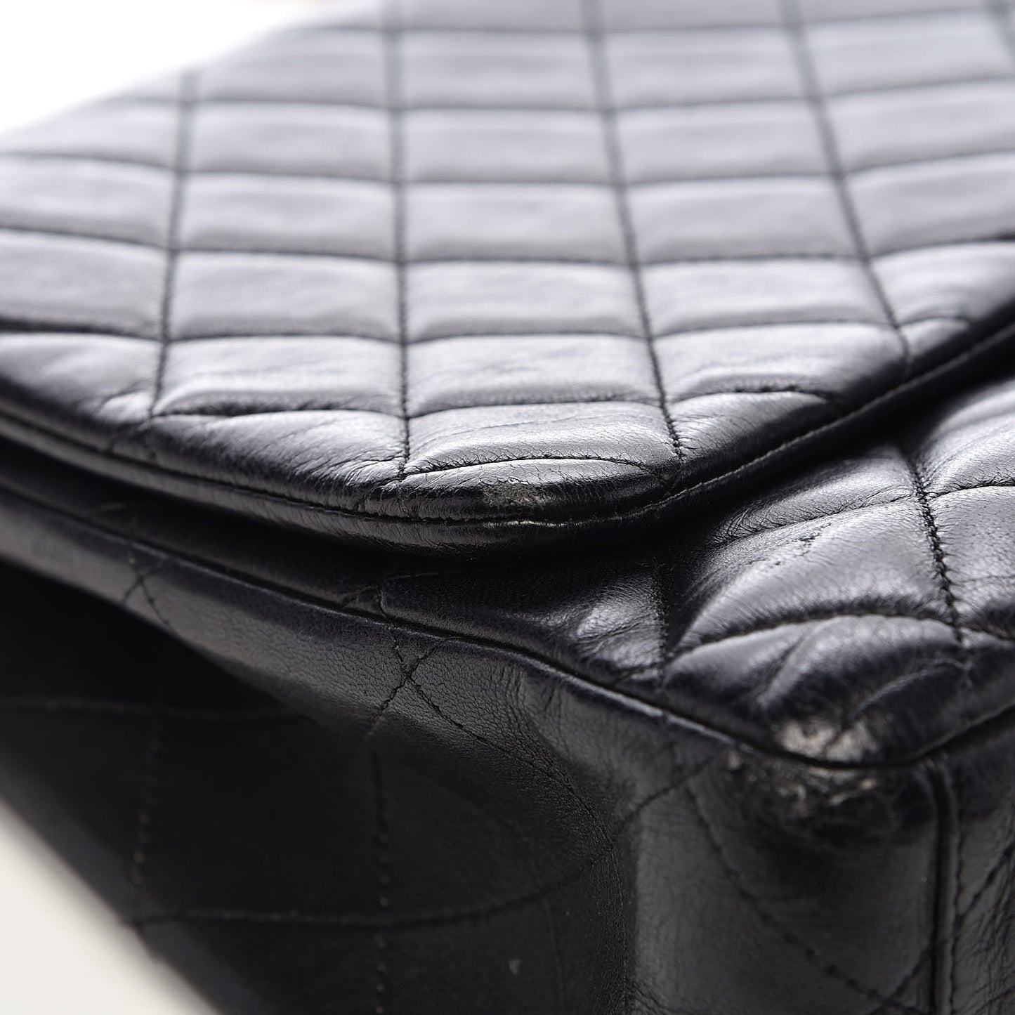 Lambskin Quilted Maxi Single Flap Black