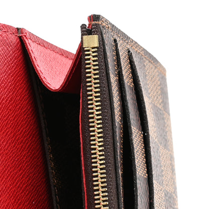 Louis Vuitton Damier Ebene Emilie Wallet Red 7 of 8