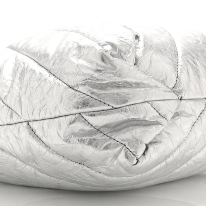 Balenciaga Crushed Calfskin Quilted Crush Small Tote Bag Silver 9 of 10