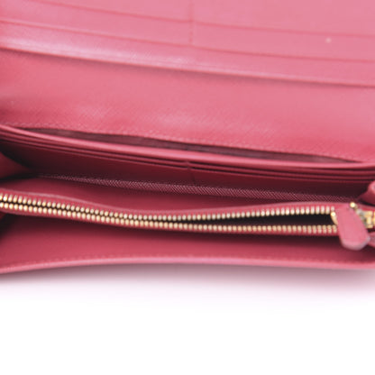 Prada Saffiano Bow Continental Wallet Peonia 5 of 17