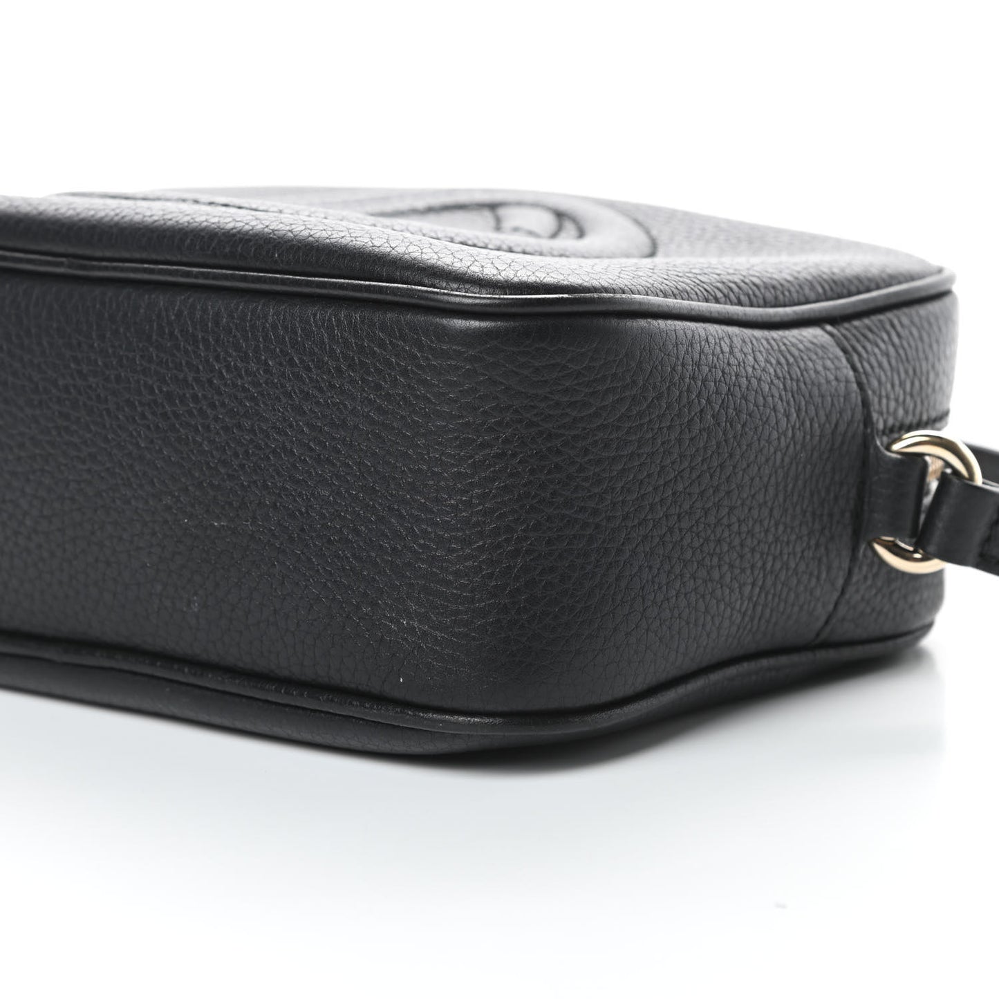 Pebbled Calfskin Small Soho Disco Bag Black