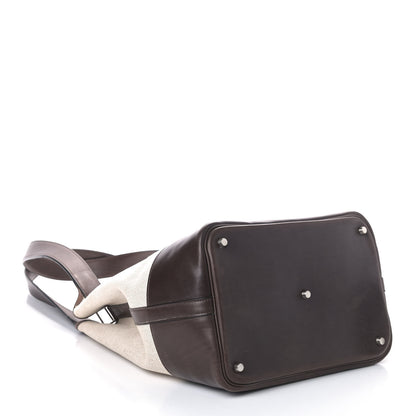 Hermes Toile Swift Picotin 26 GM Chocolate 3 of 7
