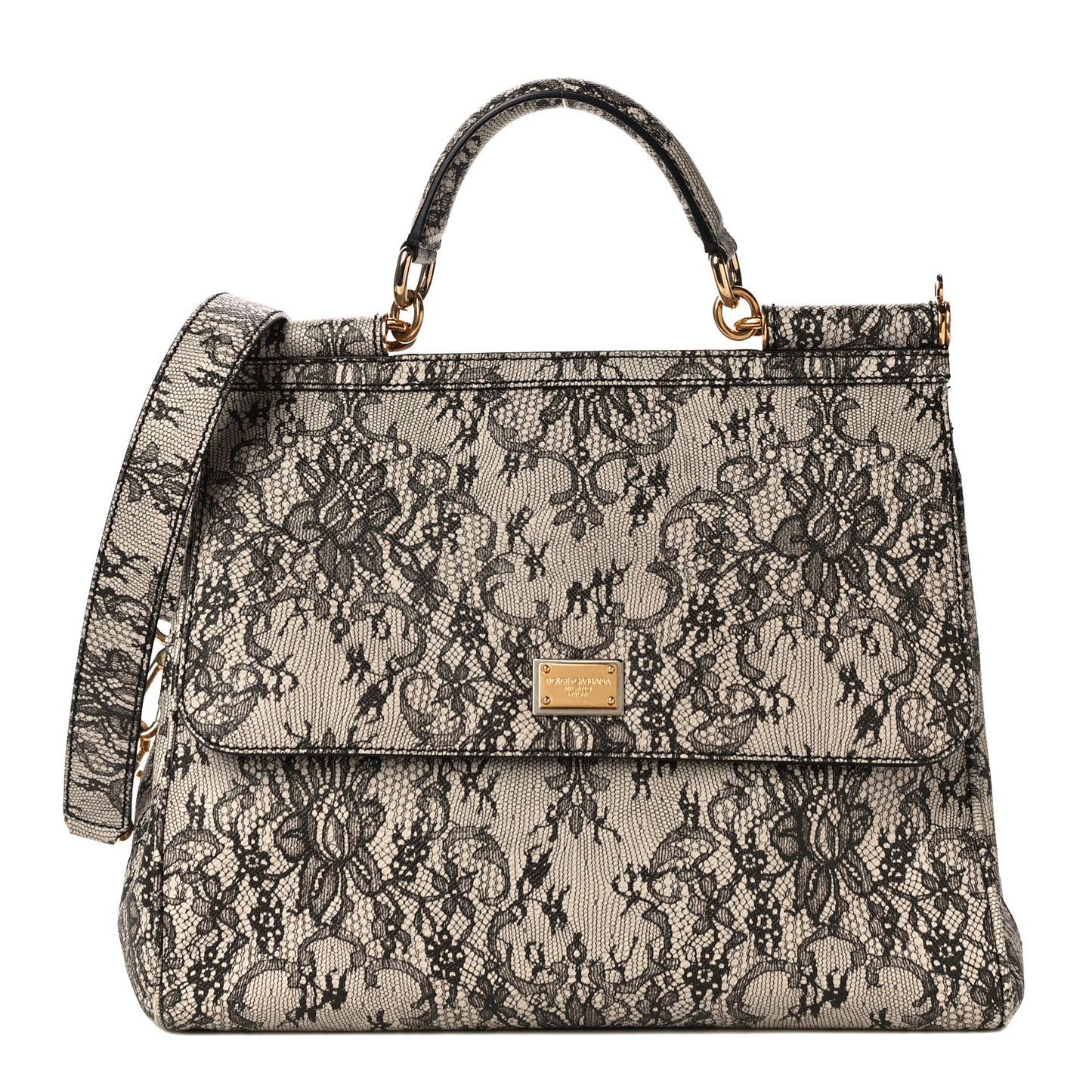 Calfskin Lace Large Miss Sicily Satchel