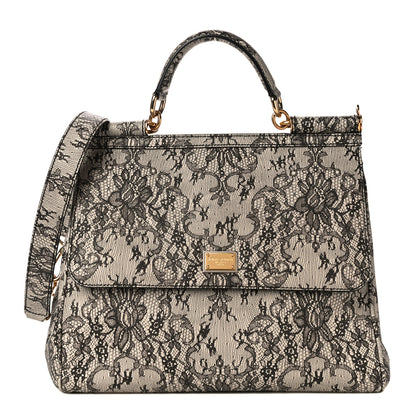 Dolce & Gabbana Calfskin Lace Large Miss Sicily Satchel 1 of 10
