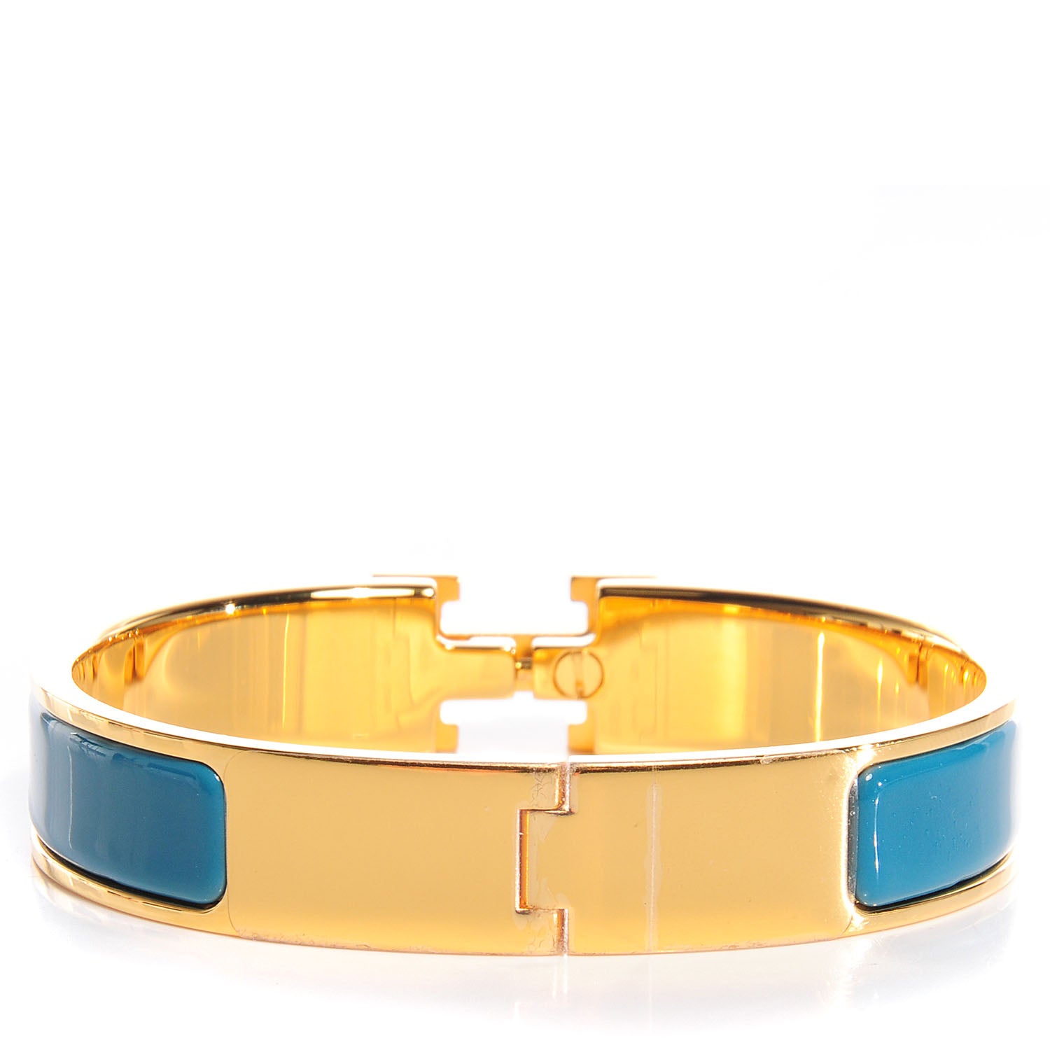 Hermes Enamel Narrow Clic Clac H Bracelet PM Bleu Indien 3 of 6