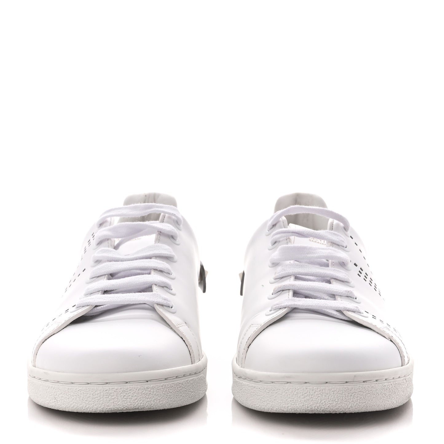 Calfskin Womens Backnet Sneakers 38.5 White Silver