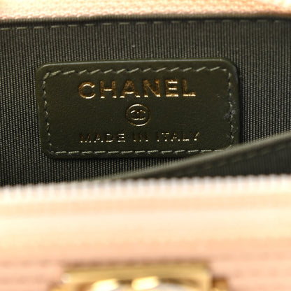 Chanel Caviar Quilted Boy Zip Around Coin Purse Wallet Beige Clair 6 of 8