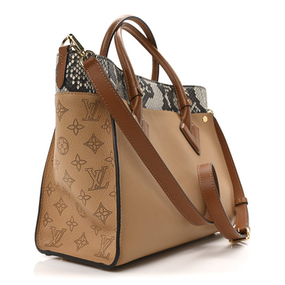 Louis Vuitton Calfskin Snakeskin Monogram On My Side MM Arizona Beige 3 of 9