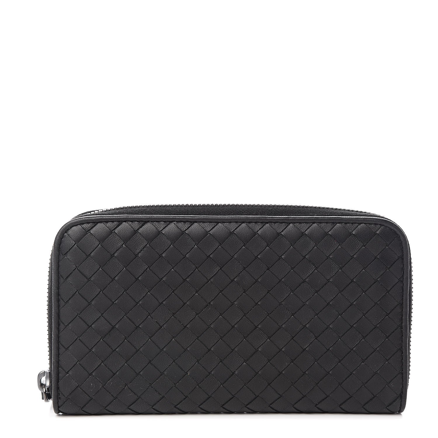 Bottega Veneta Nappa Intrecciato Zip Around Wallet Black 1 of 7