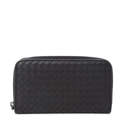 Bottega Veneta Nappa Intrecciato Zip Around Wallet Black 1 of 7