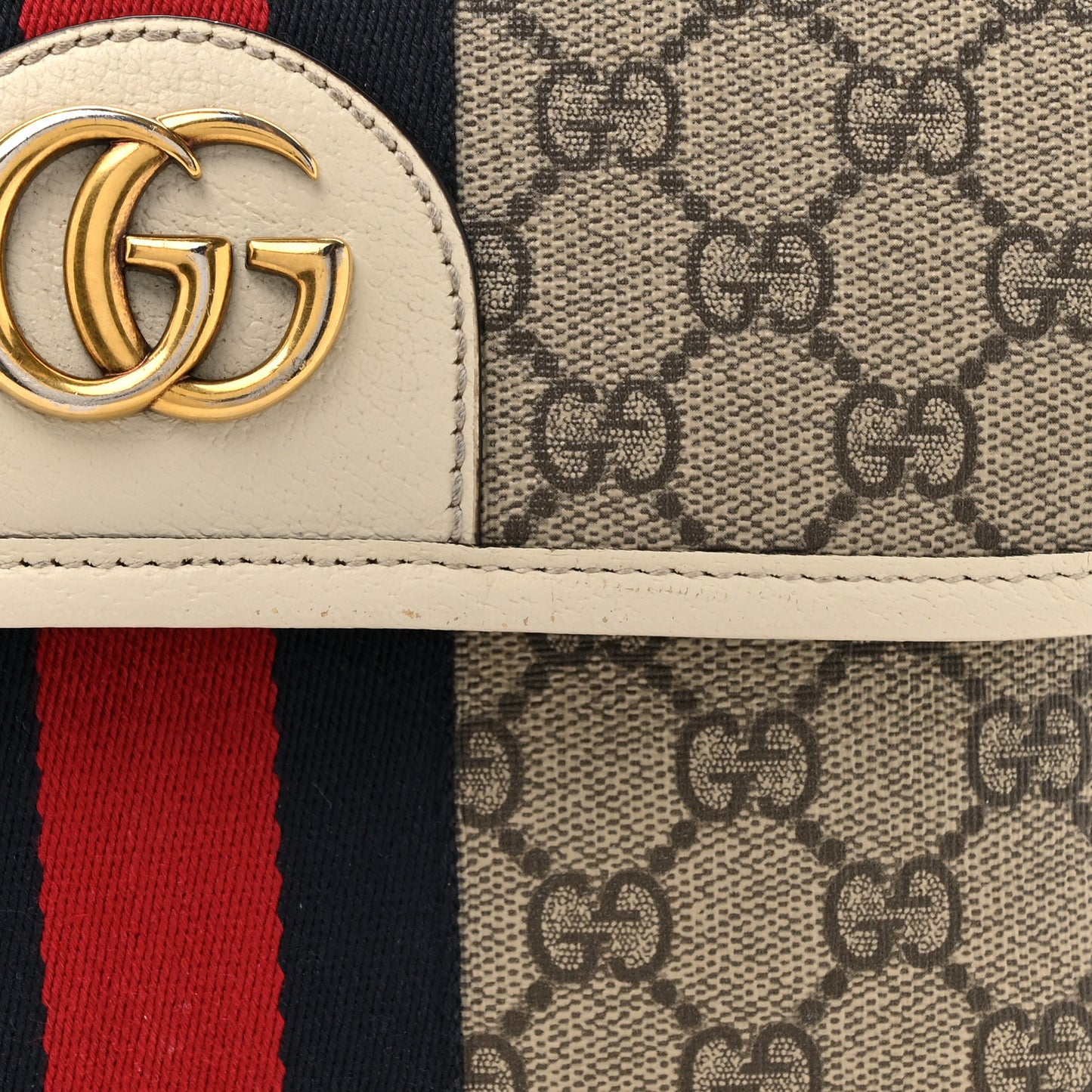 GG Supreme Monogram Web Small Ophidia Belt Bag 90 36 Beige Ebony White