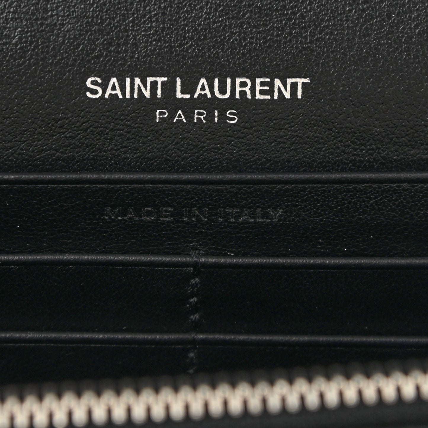 Calfskin Crocodile Embossed Monogram Chain Wallet Black