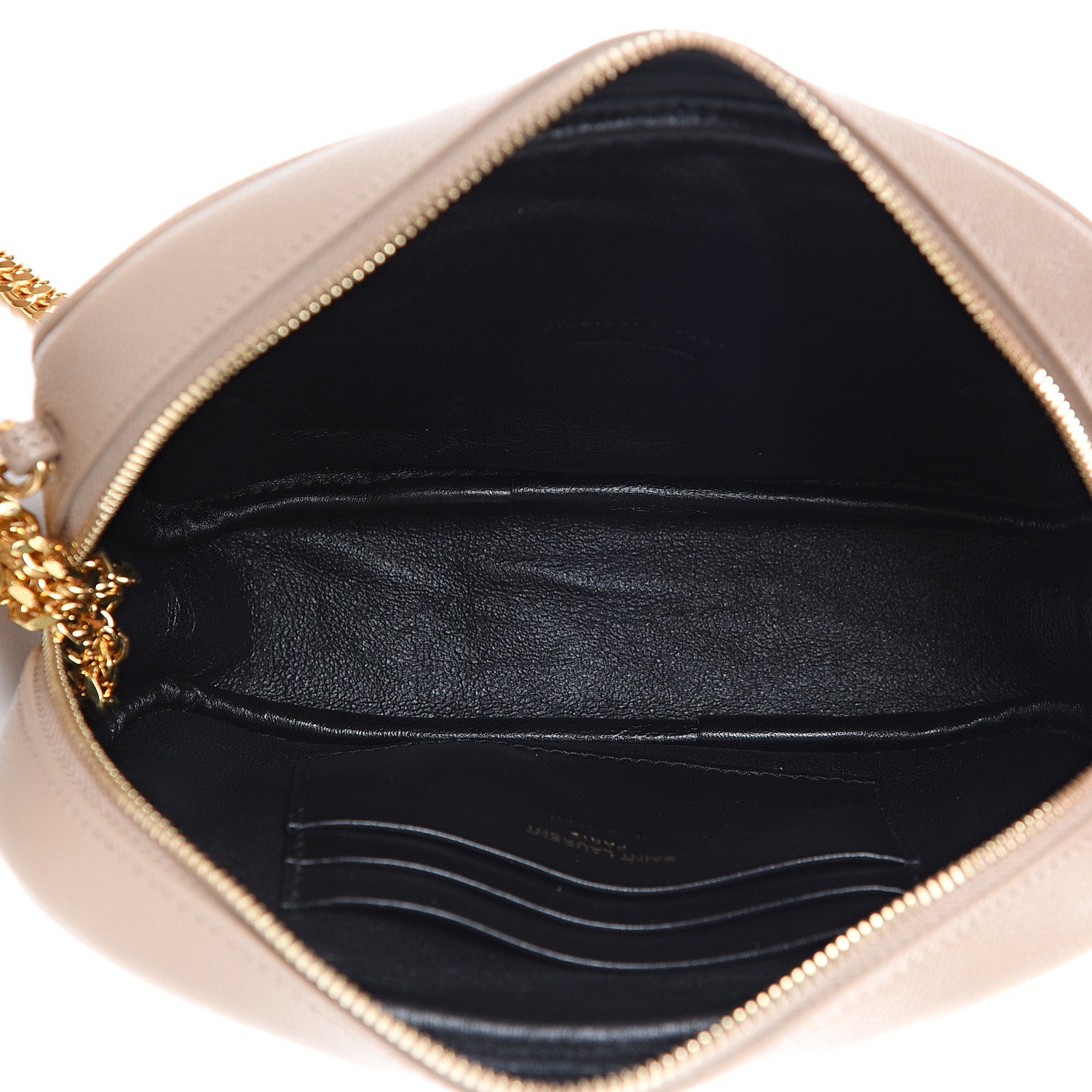 Saint Laurent Grain De Poudre Matelasse Monogram Mini Lou Camera Bag Dark Beige 4 of 10