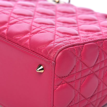 Christian Dior Lambskin Cannage Medium Lady Dior Fuchsia 18 of 21