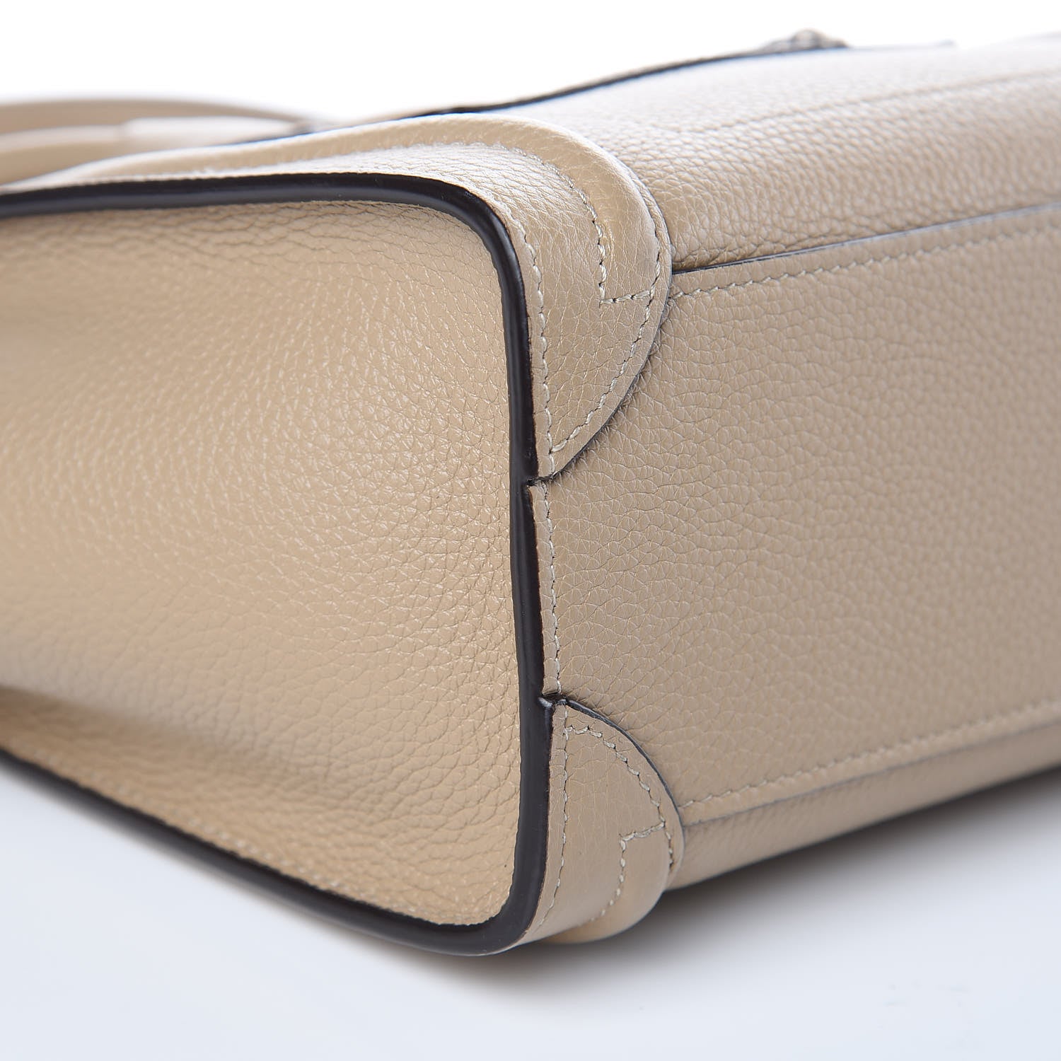 Celine Drummed Calfskin Nano Luggage Dune 7 of 8