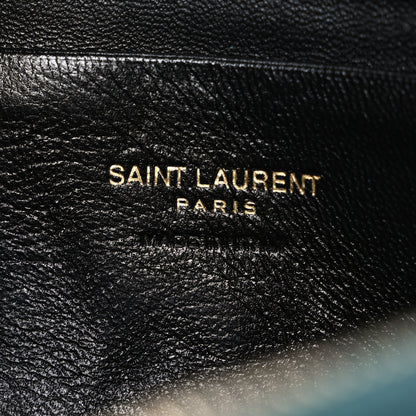 Saint Laurent Grain De Poudre Matelasse Monogram Mini Lou Camera Bag Blue Vert 6 of 10