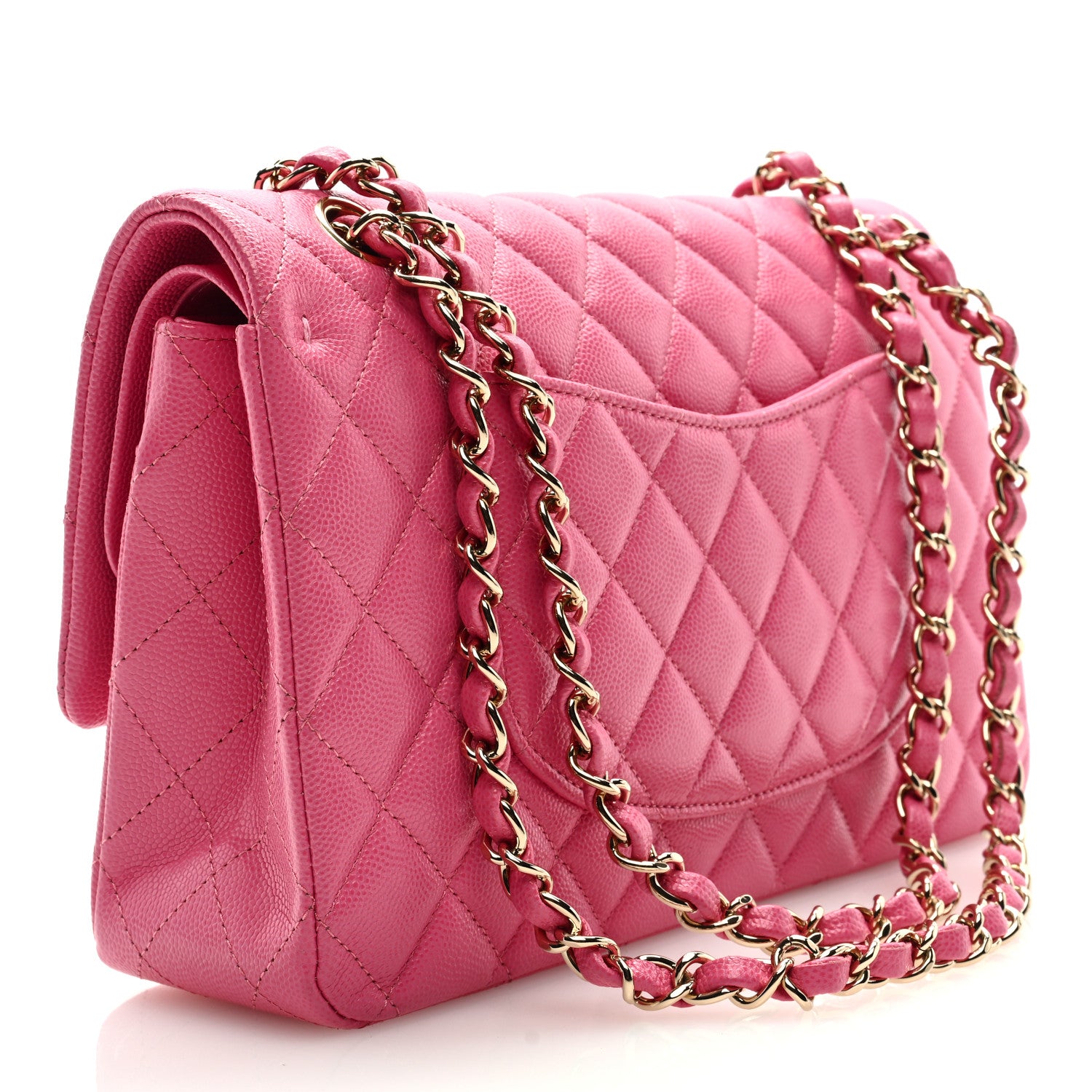 Chanel Caviar Quilted Medium Double Flap Pink 3 of 9