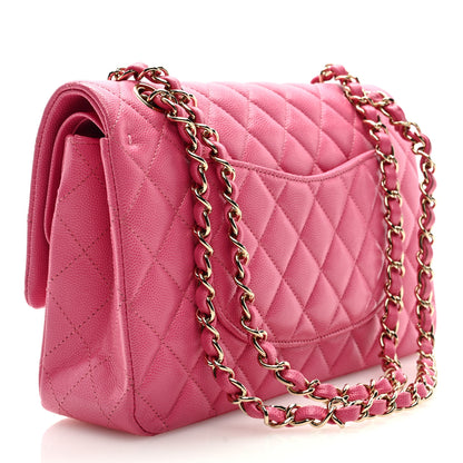 Chanel Caviar Quilted Medium Double Flap Pink 3 of 9