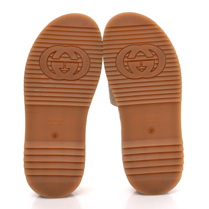 Gucci Monogram Jumbo GG Angelina Platform 55mm Slide Sandals 37 Beige Perfect Pink 7 of 10