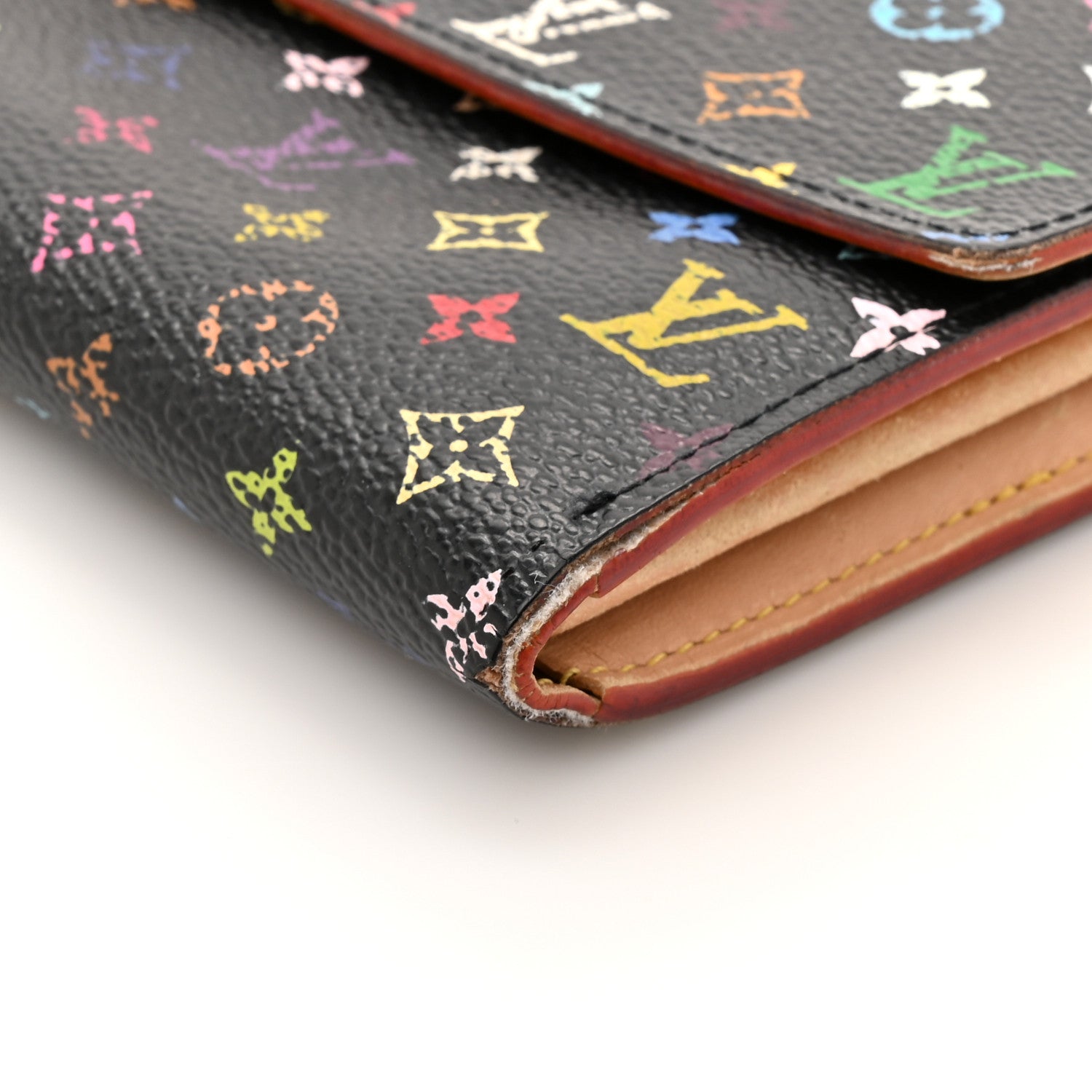 Louis Vuitton Monogram Multicolor Sarah Wallet Black 8 of 14