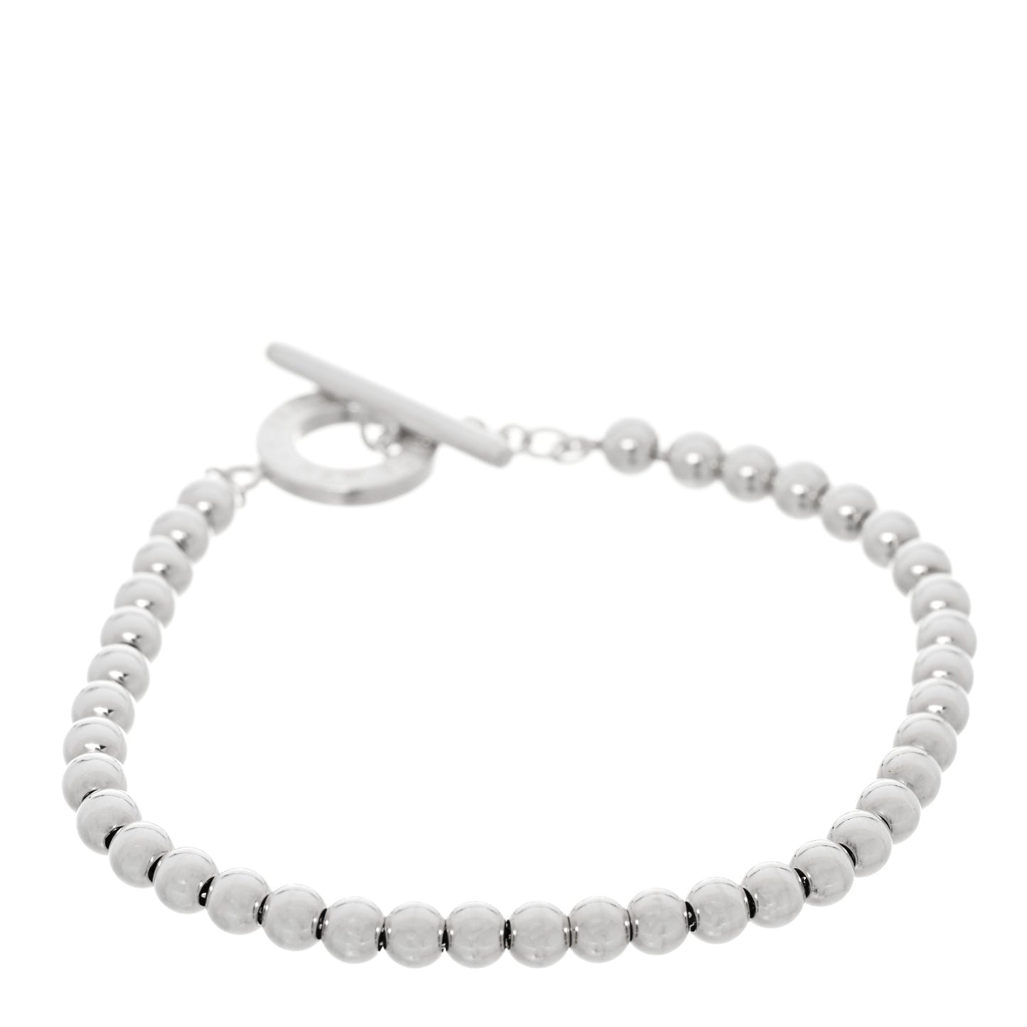 Sterling Silver 4mm Beads Toggle Bracelet
