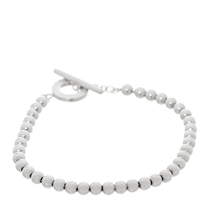 Tiffany Sterling Silver 4mm Beads Toggle Bracelet 1 of 5