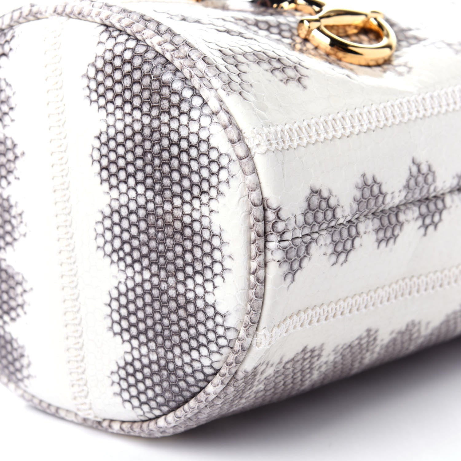 Gucci Snakeskin Mini Zumi Bucket Bag Grey 8 of 10