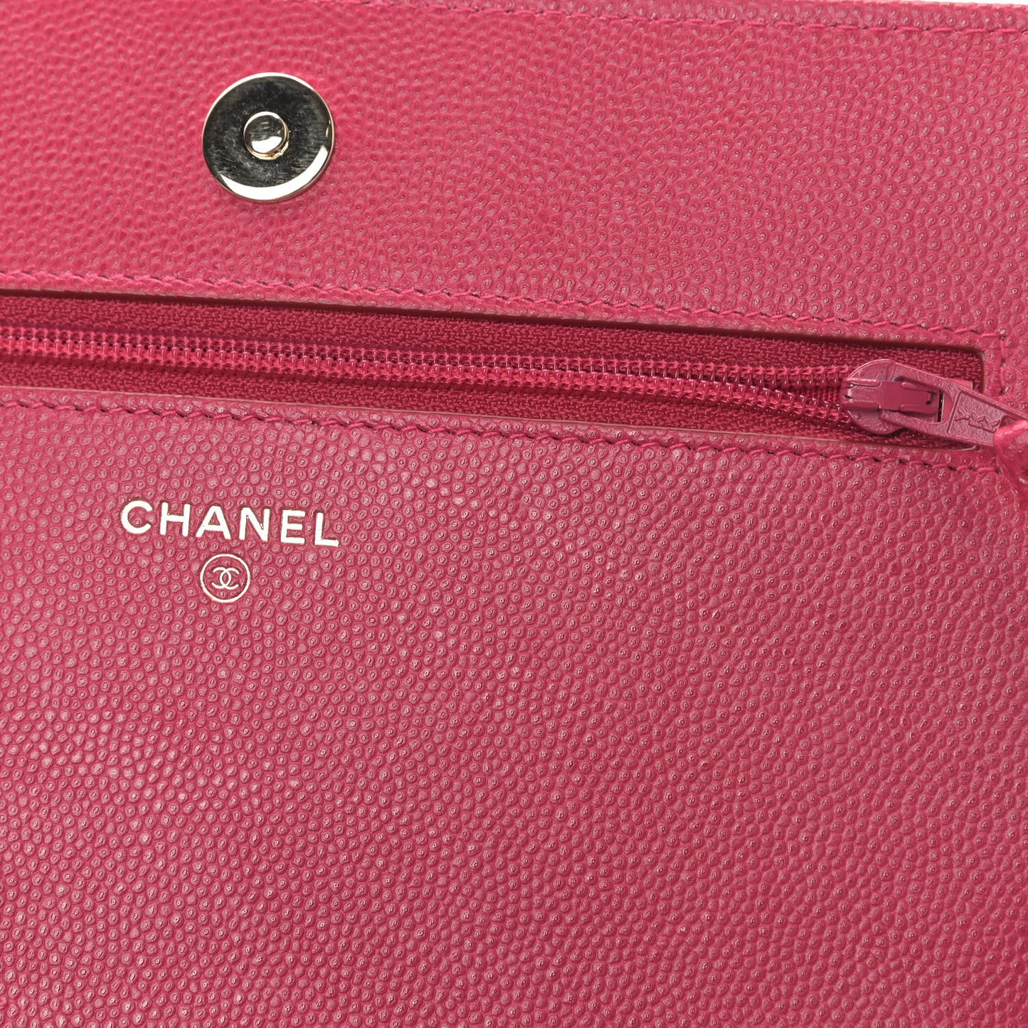 Caviar Quilted Boy Wallet On Chain WOC Fuchsia