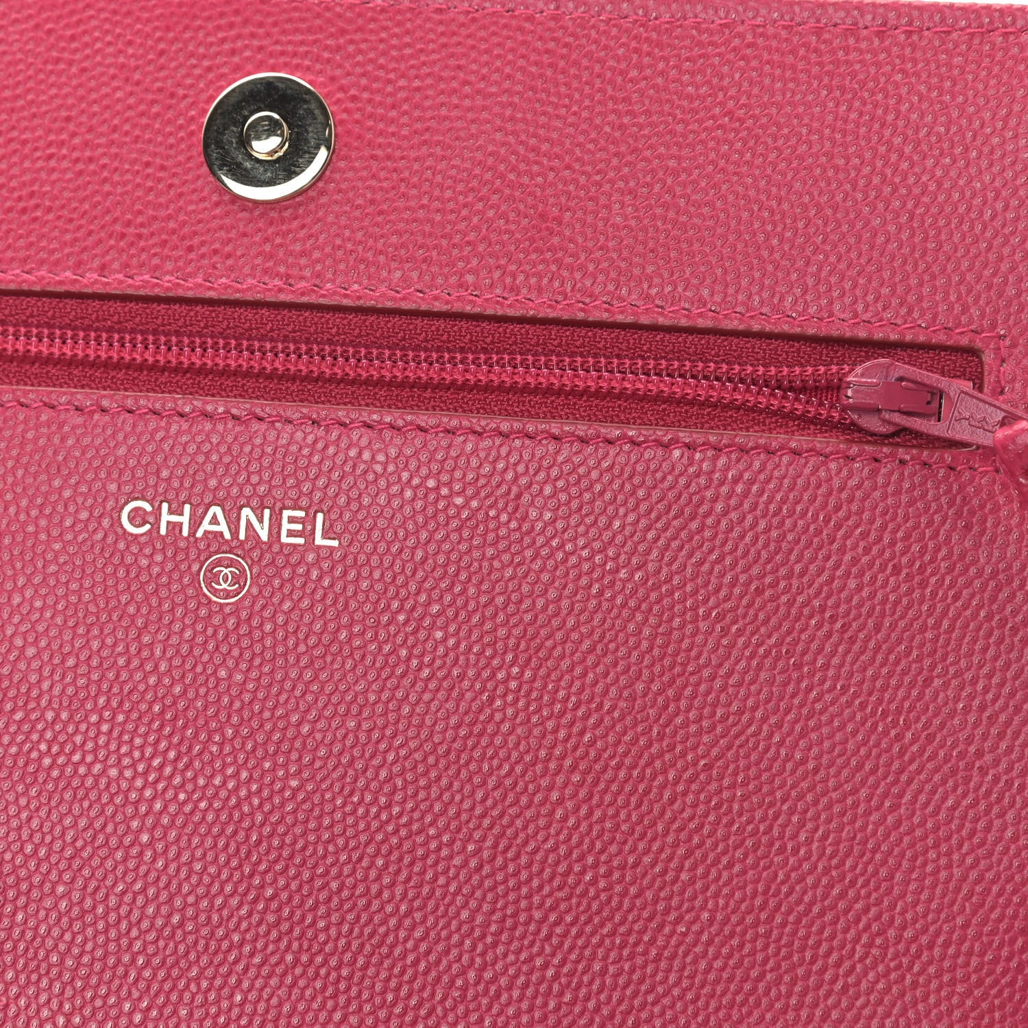 Chanel Caviar Quilted Boy Wallet On Chain WOC Fuchsia 10 of 12