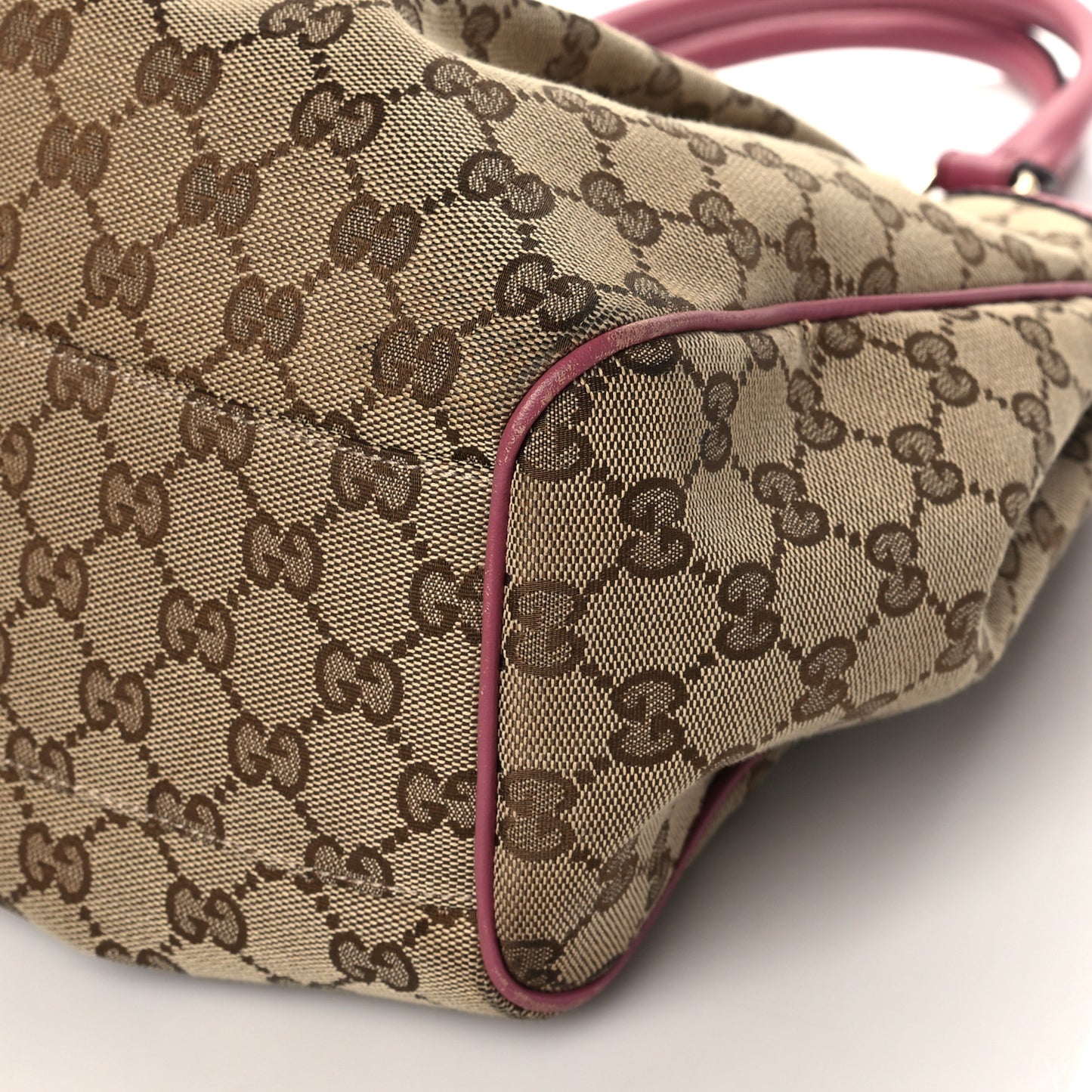 Monogram Margaux Calfskin Medium Sukey Tote Beige Ebony Vintage Rose