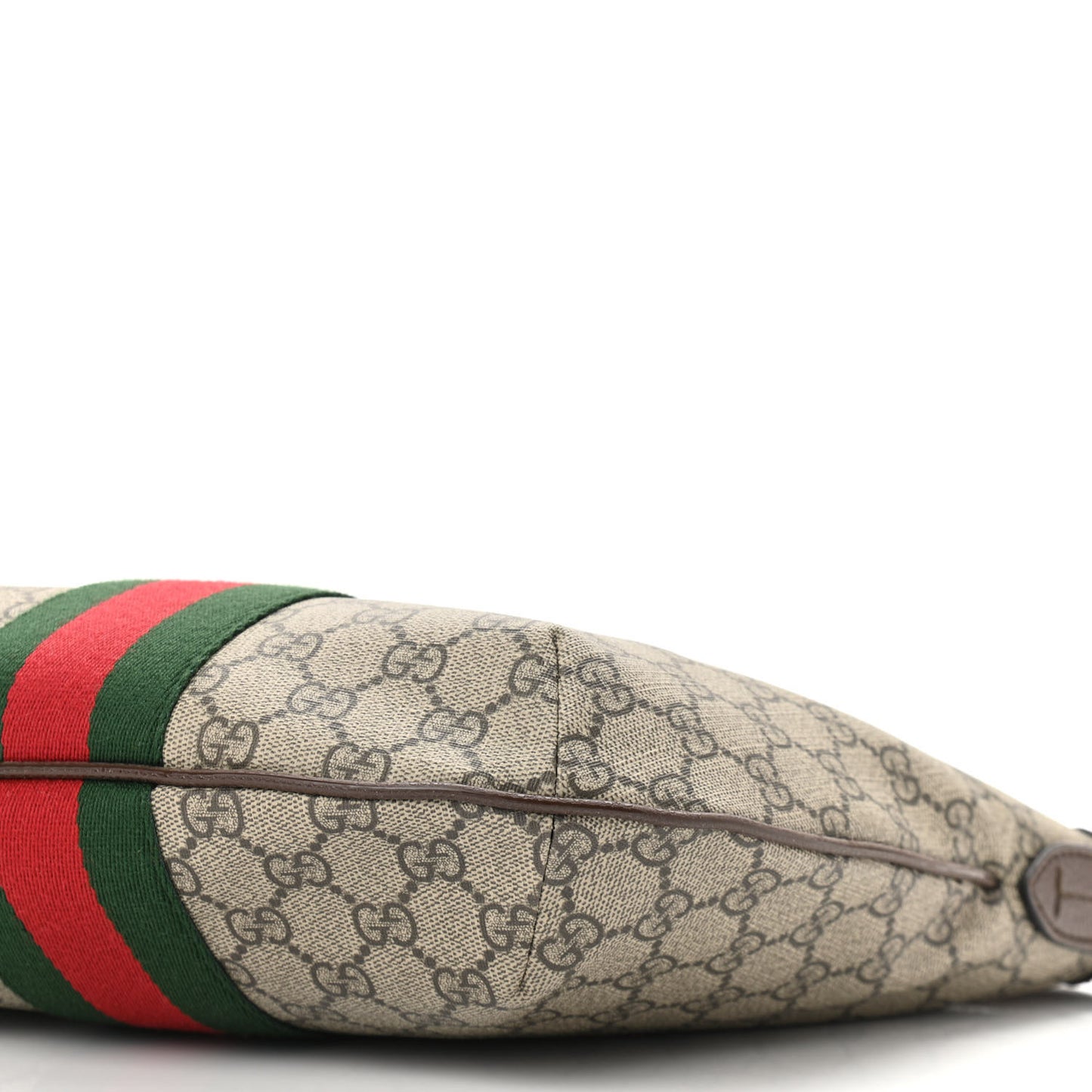 GG Supreme Monogram Web Small Ophidia Half Moon Hobo Brown