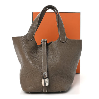 Hermes Taurillon Clemence Picotin Lock 18 PM Etoupe 13 of 13
