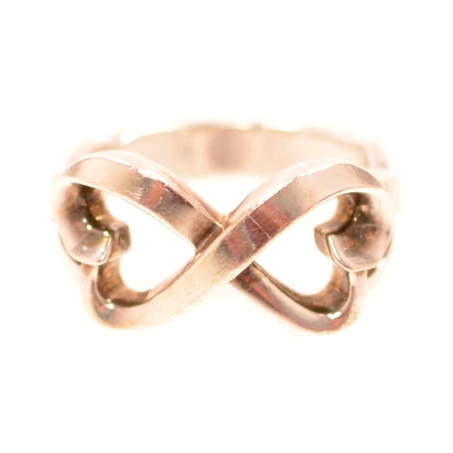 Tiffany Sterling Silver Paloma Picasso Double Loving Heart Ring 8.5 1 of 7