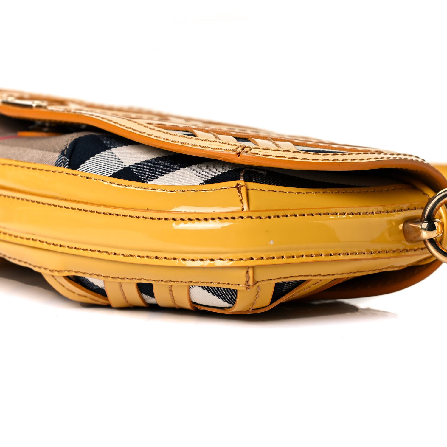 Burberry Patent Lilford Check Crossbody Bag Yellow 13 of 17