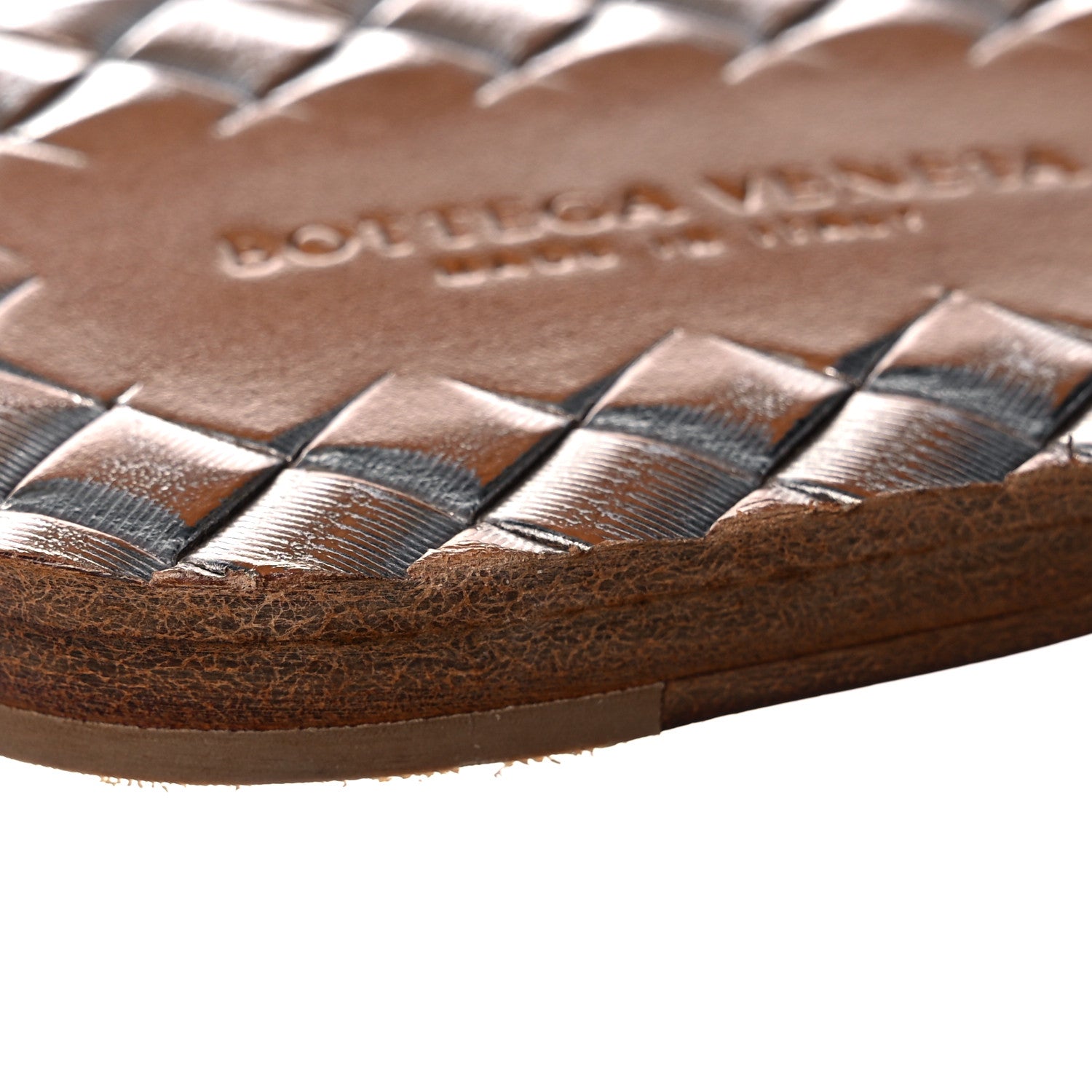 Bottega Veneta Nappa Intrecciato Flat Sandals 36 Silver 11 of 16