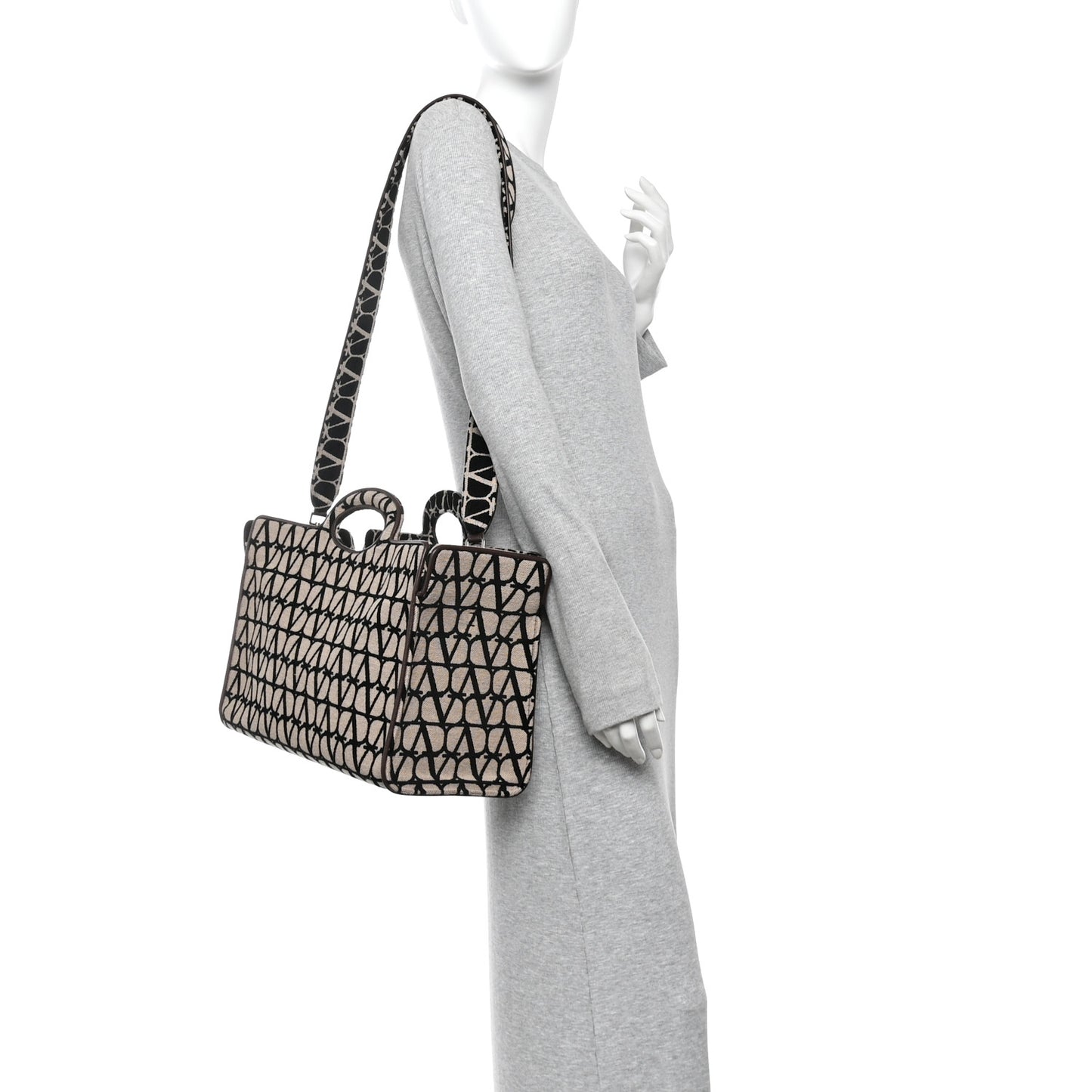 Toile Iconographe Goatskin Le Troisieme Shopping Bag Naturale Black Fondant