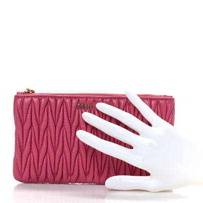 Miu Miu Nappa Matelasse Lux Pouch Fuxia 2 of 8