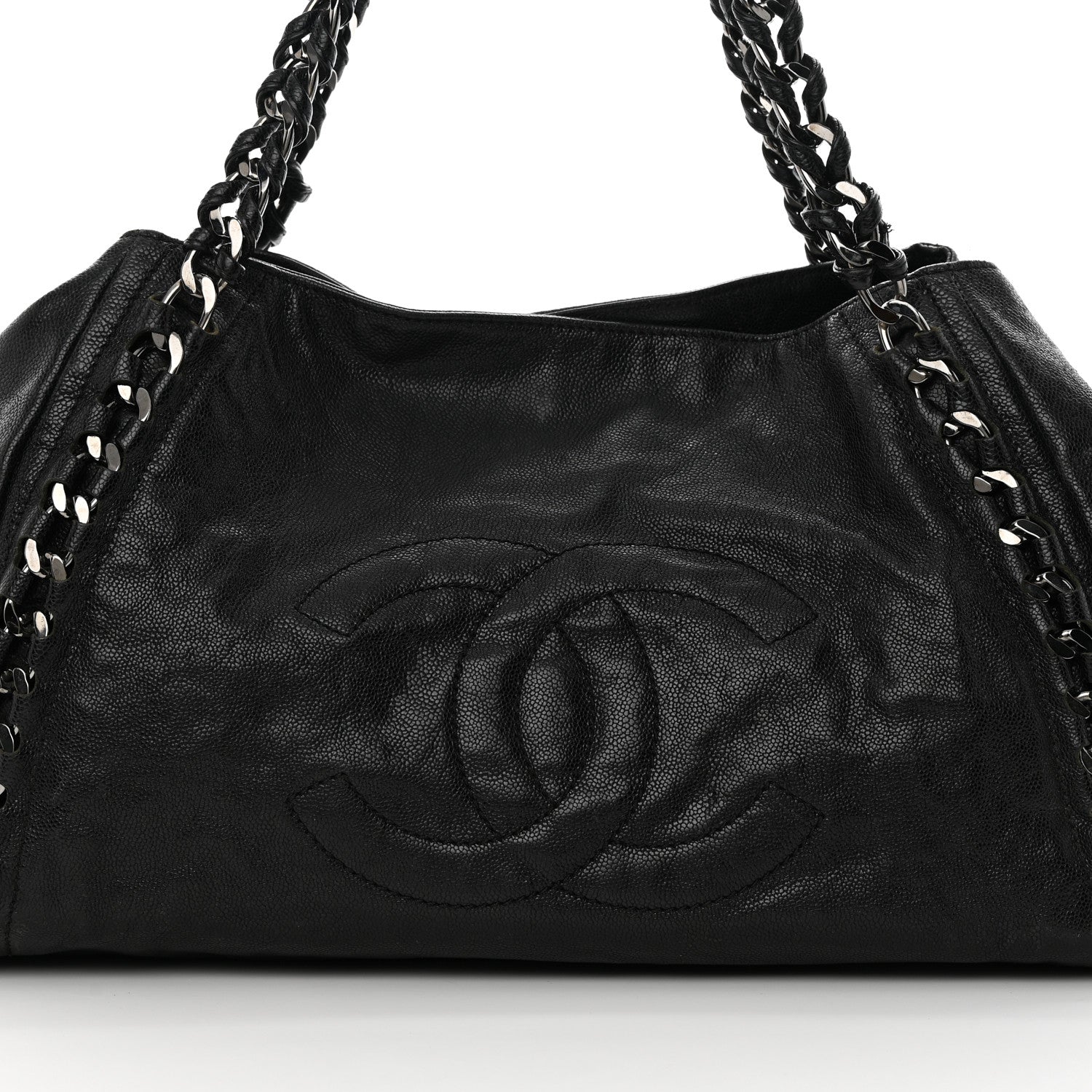 Chanel Glazed Calfskin East West Modern Chain Tote Black 8 of 22