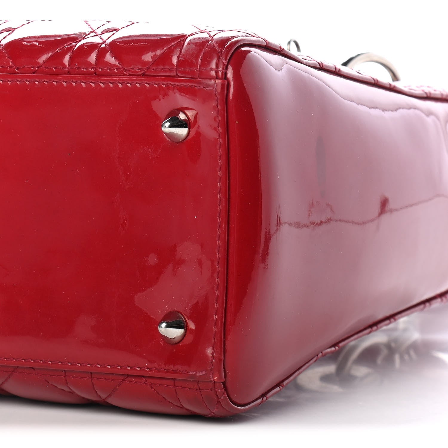 Christian Dior Patent Cannage Medium Lady Dior Red 8 of 9