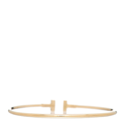 Tiffany 18K Yellow Gold Narrow T Wire Bracelet 3 of 4