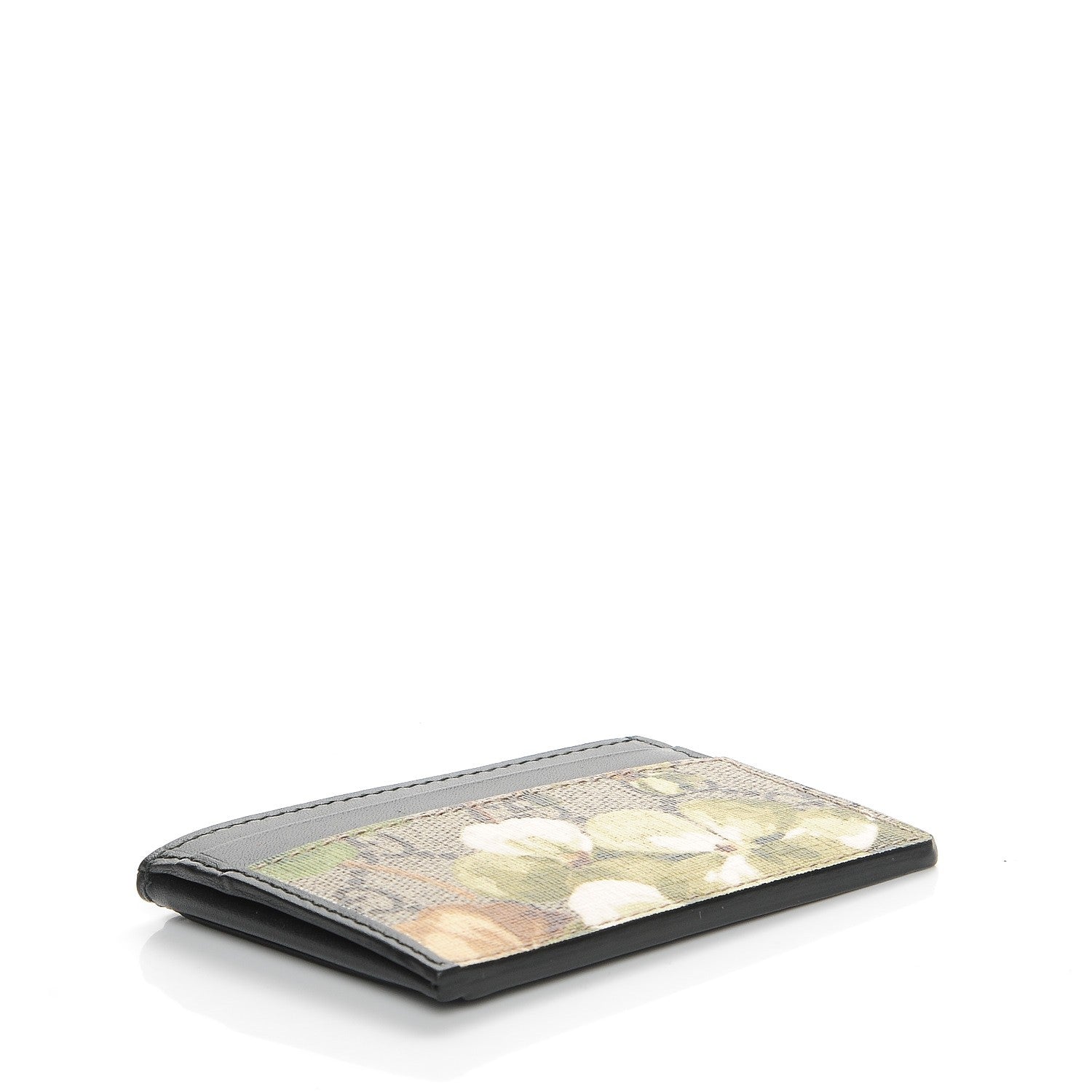 Gucci GG Supreme Monogram Blooms Card Holder Beige New Military Black 4 of 7