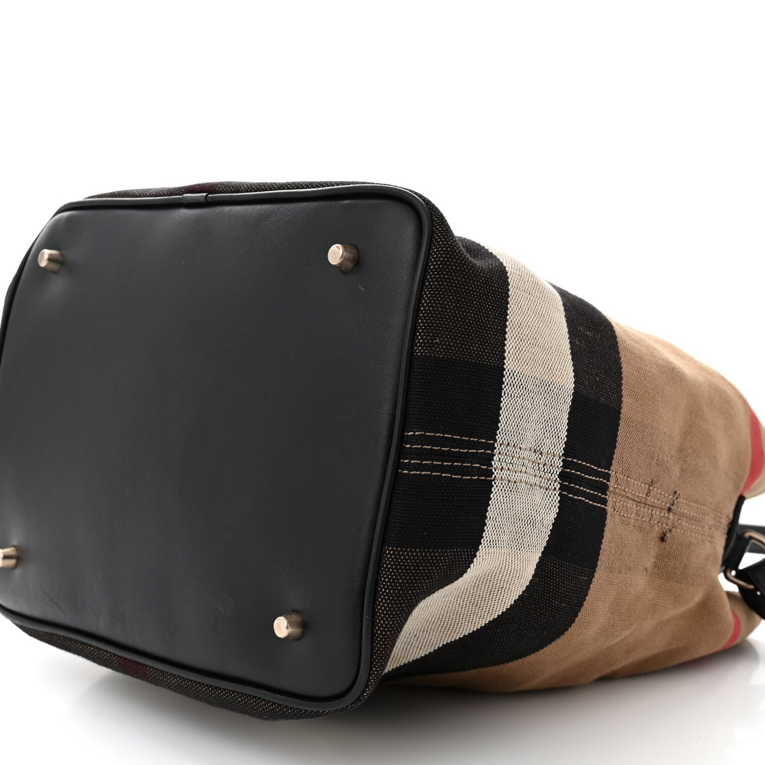 Burberry Canvas Mega Check Medium Ashby Hobo Black 12 of 13