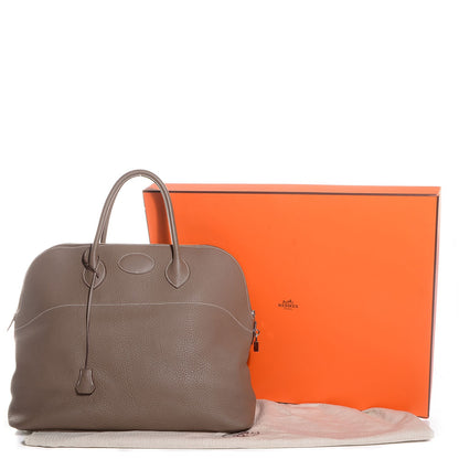 Hermes Taurillon Clemence Sac De Voyage Bolide 47 Etoupe 3 of 17