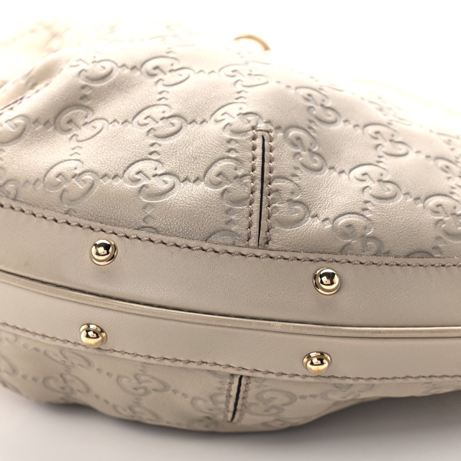 Gucci Guccissima Biba Studded Hobo Off White 11 of 13