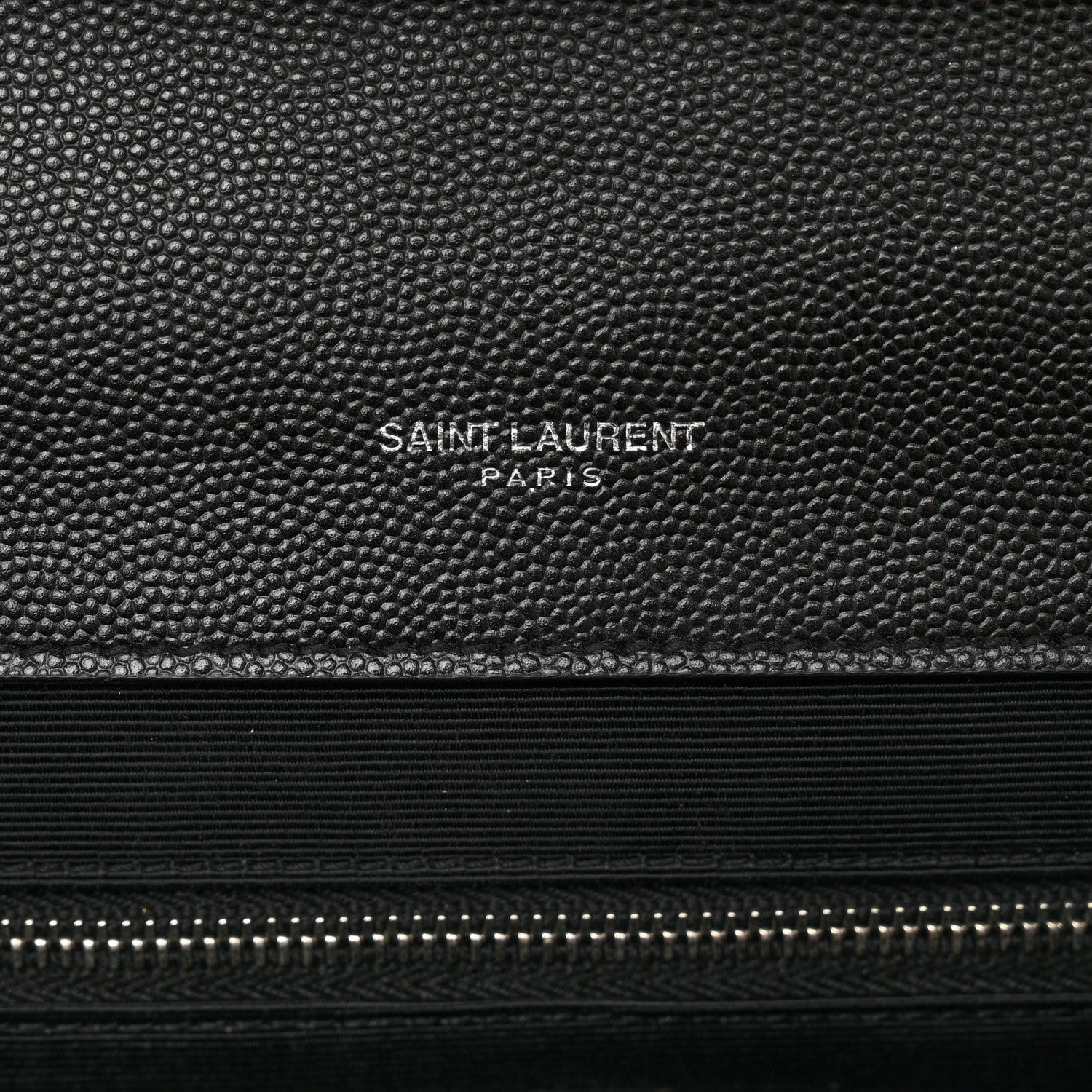 Saint Laurent Grain De Poudre Matelasse Chevron Large Monogram Satchel Black 7 of 10
