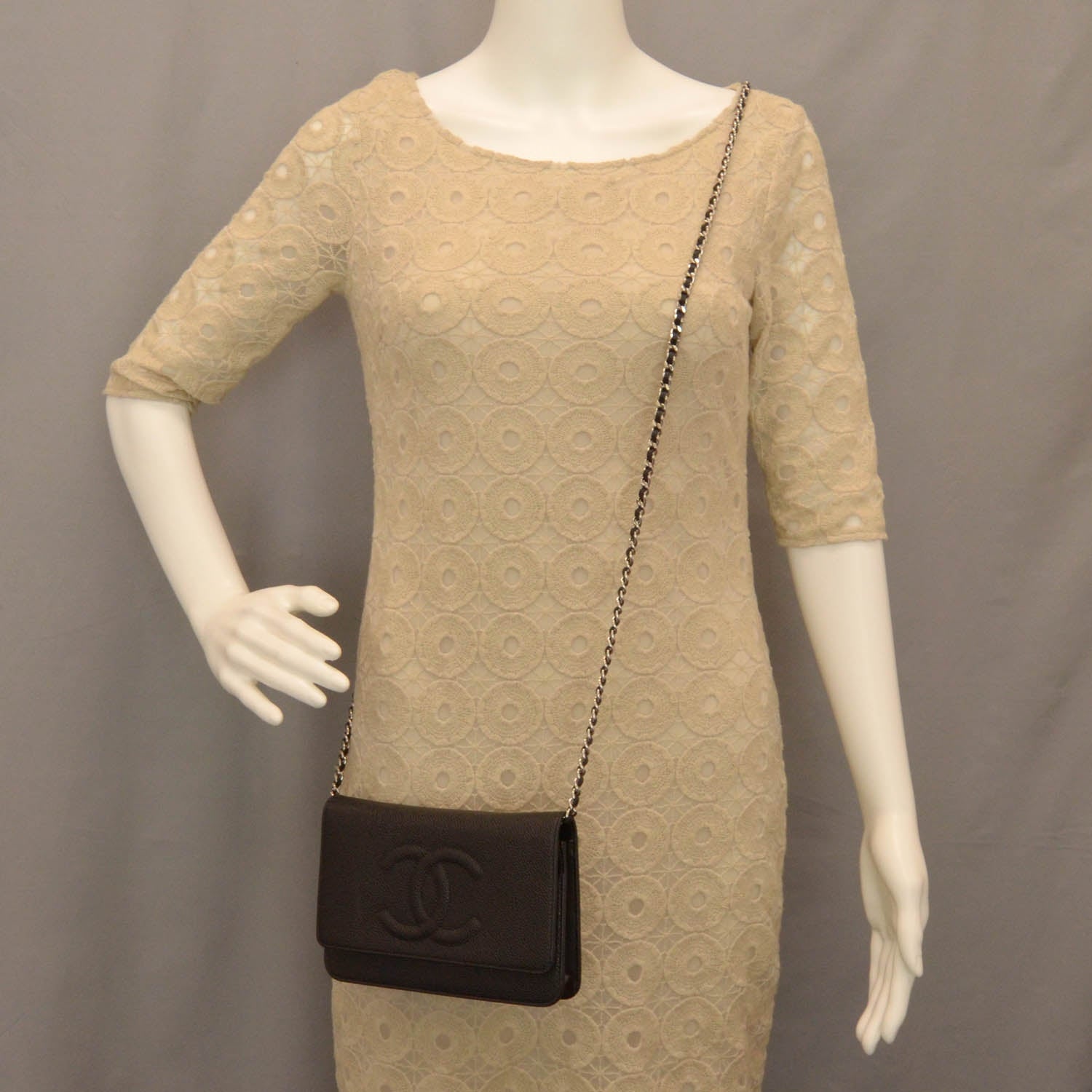 Chanel Caviar Wallet on Chain WOC Black 2 of 9