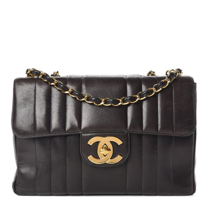 Chanel Lambskin Vertical Quilt Jumbo Flap Black 1 of 17