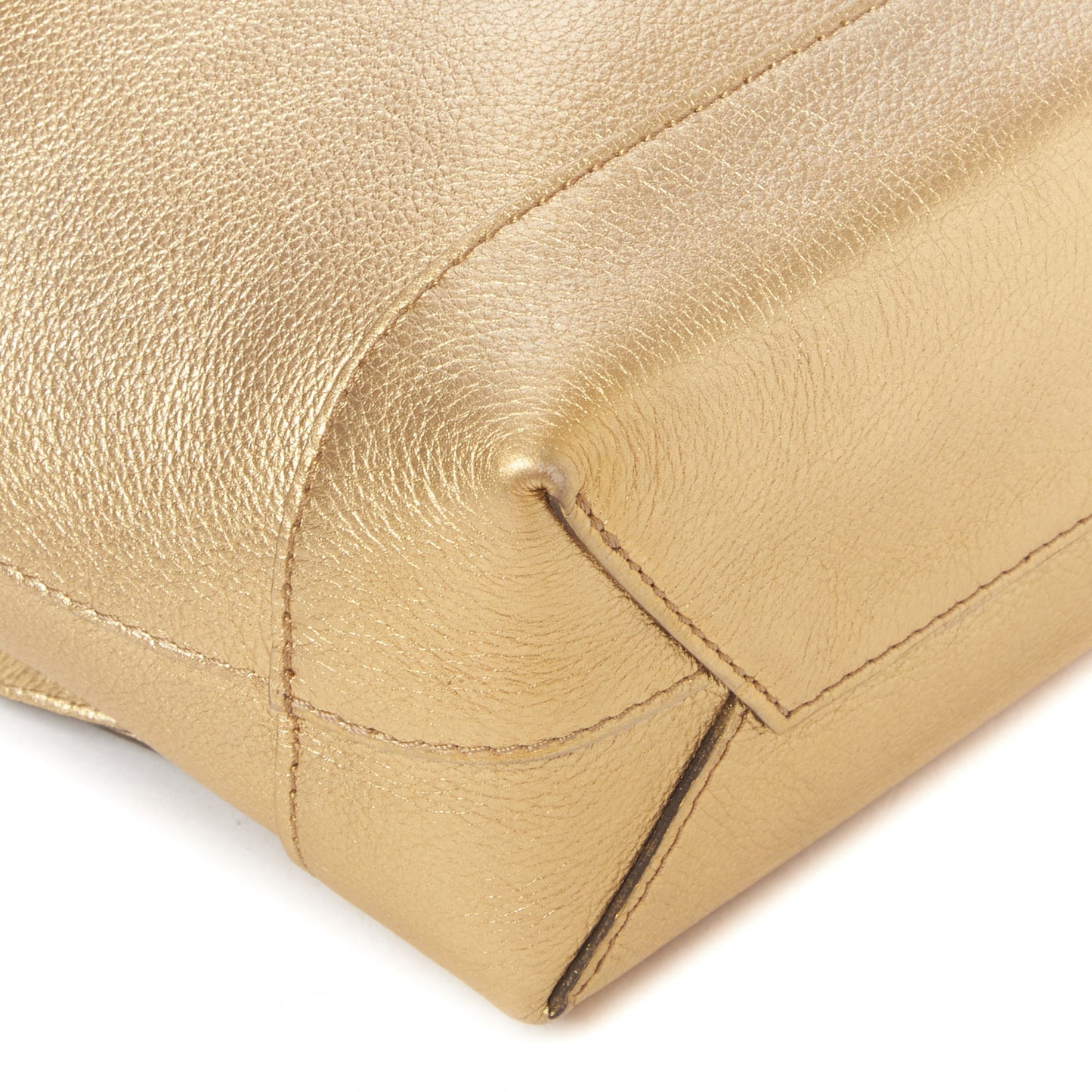 Metallic Calfskin Lockme Mini Backpack Gold
